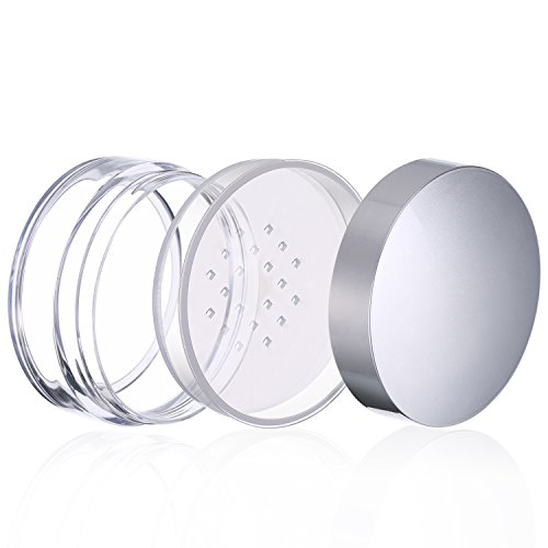 Hotop 3 Pieces 50 ml Plastic Empty Powder Case Face Powder Makeup Jar Travel ...