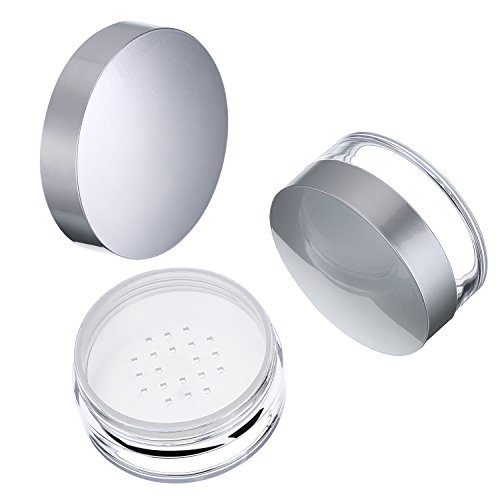 Hotop 3 Pieces 50 ml Plastic Empty Powder Case Face Powder Makeup Jar Travel ...
