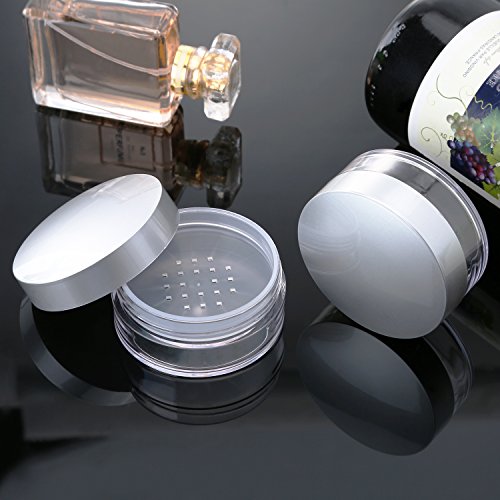 Hotop 3 Pieces 50 ml Plastic Empty Powder Case Face Powder Makeup Jar Travel ...