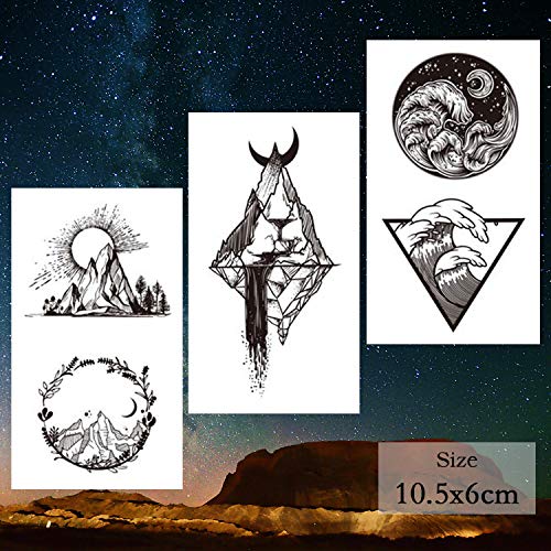 22 Sheets Mountain Temporary Tattoos Stickers, Including Fake Tattoos Waterpr...