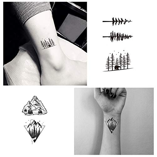 22 Sheets Mountain Temporary Tattoos Stickers, Including Fake Tattoos Waterpr...
