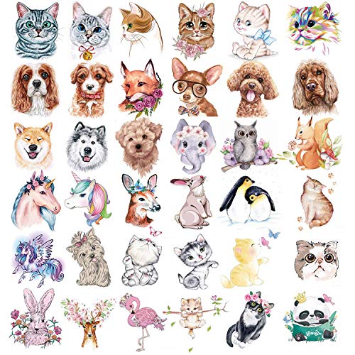 36 Sheets Animals Theme Temporary Tattoos for Kids, Animal Tattoos Featured Z...