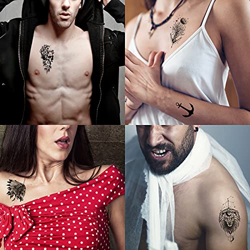 Hotoyannia 72 Sheets Tiny Temporary Tattoos Stickers, Fake Tattoos That Look ...