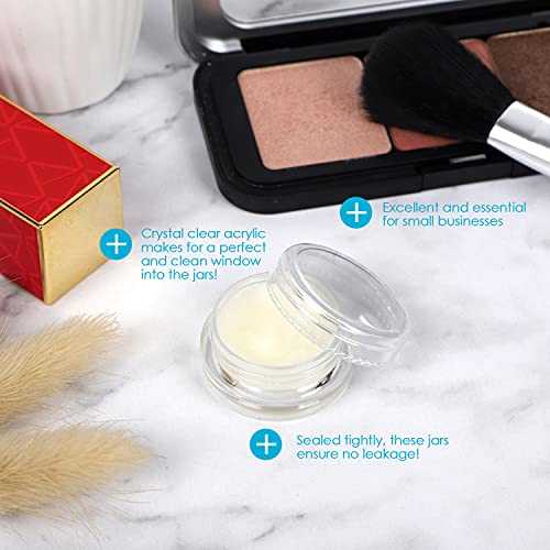 Houseables 3 Gram Jar, 3 ML, Clear, 50 Pk, BPA Free, Cosmetic Sample Empty Co...