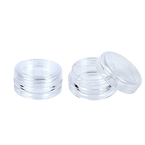 Houseables 3 Gram Jar, 3 ML, Clear, 50 Pk, BPA Free, Cosmetic Sample Empty Co...
