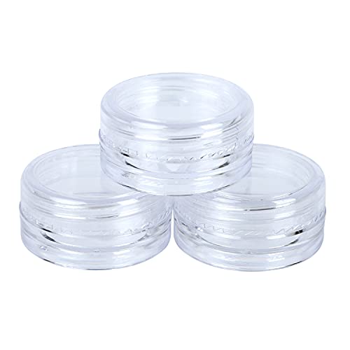 Houseables 3 Gram Jar, 3 ML, Clear, 50 Pk, BPA Free, Cosmetic Sample Empty Co...