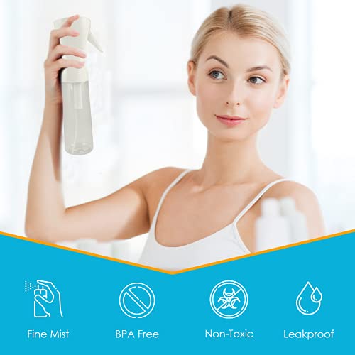 Houseables Continuous Spray Water Bottle, Hair Mist Sprayer, White, 12 Oz, 3 ...