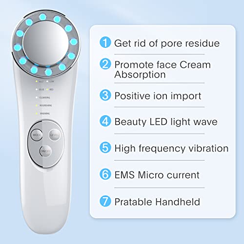 Facial Massager, Skin Care Tools 7 in 1 High Frequency Facial Machine, Skin C...