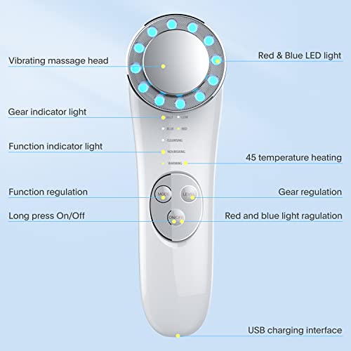 Facial Massager, Skin Care Tools 7 in 1 High Frequency Facial Machine, Skin C...