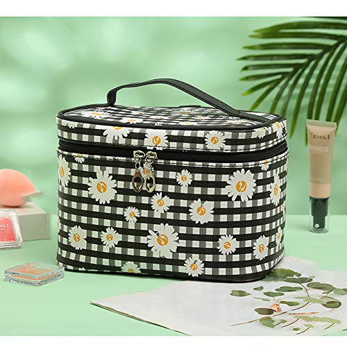 HOYOFO Large Makeup Bag Travel Cosmetic Bags With Makeup Brush Holder Waterpr...