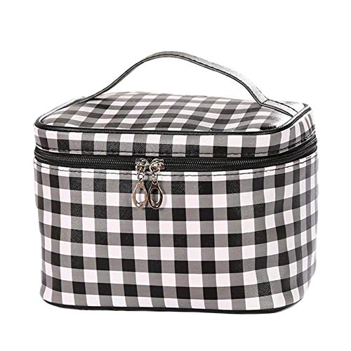 HOYOFO Large Makeup Bag Travel Cosmetic Bags With Makeup Brush Holder Waterpr...