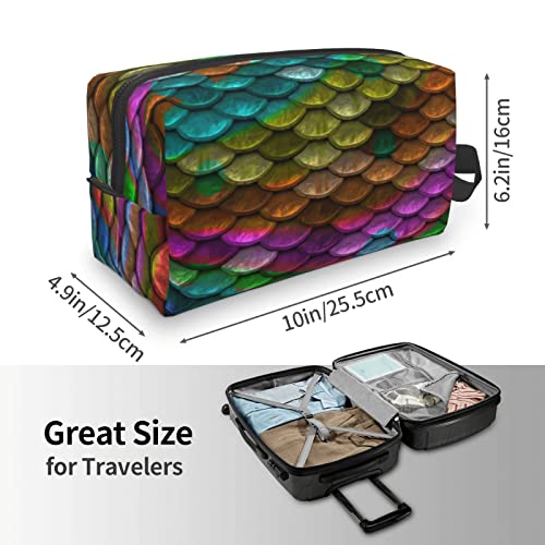 HOYOZE Makeup Bag Colorful Mermaid Fish Scales Waterproof Cute Travel Toiletr...