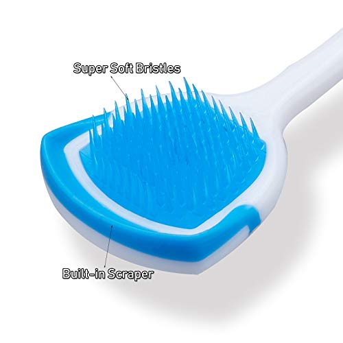 Tongue Scraper, HRASY Tongue Cleaner Brush Tongue Scrubber for Reducing Bad B...