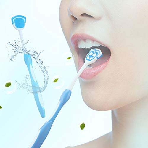 Tongue Scraper, HRASY Tongue Cleaner Brush Tongue Scrubber for Reducing Bad B...