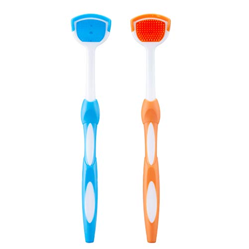 Tongue Scraper, HRASY Tongue Cleaner Brush Tongue Scrubber for Reducing Bad B...