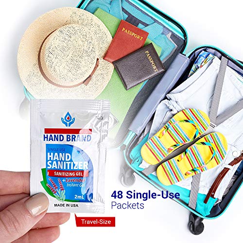 100-Pack Hand Sanitizer Gel Single-Use Packets - Hand Cleansing Gel - Contain...