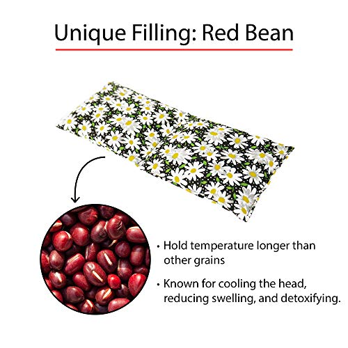 HSP Red Bean Eye Pillow for Soothing Tiredness | Hot or Cold Cotton Weighted ...