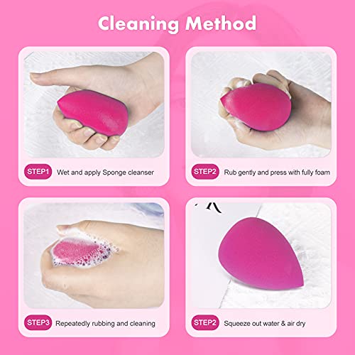 Makeup Sponge Blender Set, Beauty Makeup Sponges Latex-free Blender 5pcs + Be...