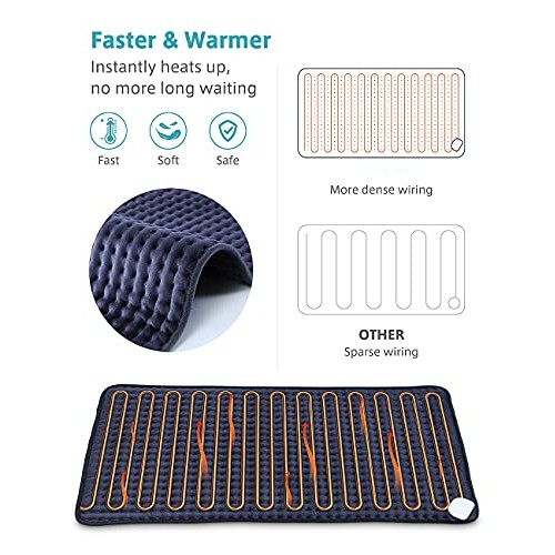 XXX-Large Heating Pad for Back Pain and Cramps Relief, [17 x 33"] Hot Electri...