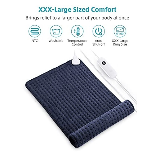 XXX-Large Heating Pad for Back Pain and Cramps Relief, [17 x 33"] Hot Electri...