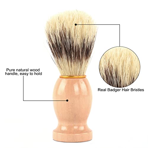 HTPOW 3 in 1 Shaving Brush Kit 100% Pure Badger Shaving Brush Kit-Shaving Soa...