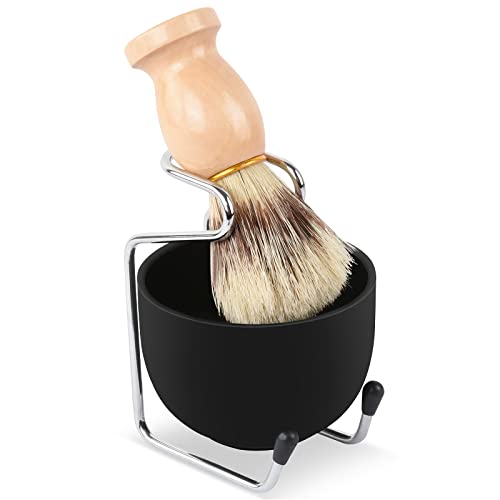 HTPOW 3 in 1 Shaving Brush Kit 100% Pure Badger Shaving Brush Kit-Shaving Soa...