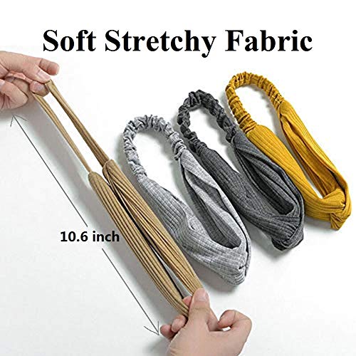 Huachi Headbands for Women Girls Top Knot Stretchy Headband Boho Twist Hair B...
