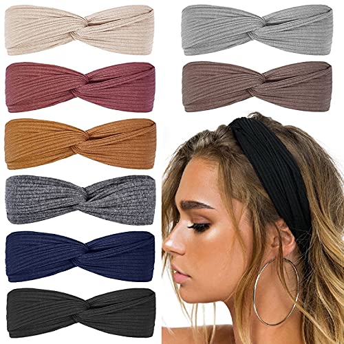 Huachi Headbands for Women Girls Top Knot Stretchy Headband Boho Twist Hair B...