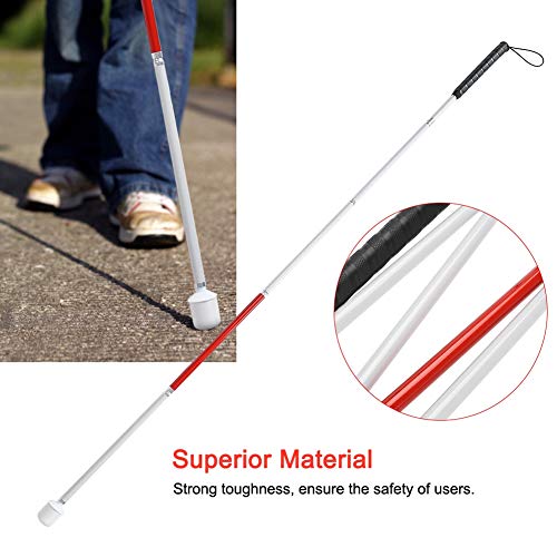 Huairdum Aluminum Alloy Blind Folding Stick, 135CM 50 Fold Thick Rttan Walkin...