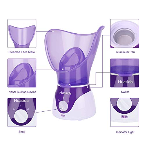 Facial Steamer Personal Steam Inhaler Sauna Facial Steamer Hot Mist Moisturiz...