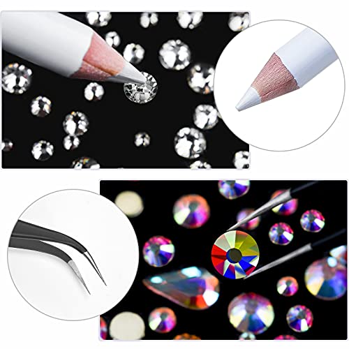 Nail Art Rhinestones Kit HUETFAT 2400pcs Nail Gems Ab Flatback Rhinestones Ge...