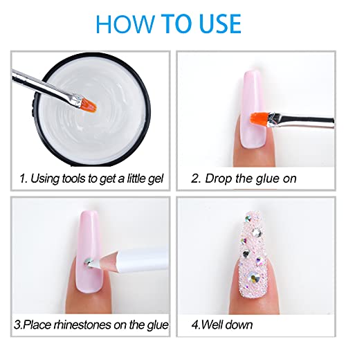 Nail Art Rhinestones Kit HUETFAT 2400pcs Nail Gems Ab Flatback Rhinestones Ge...