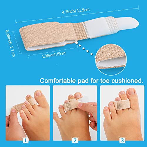 Toe Separators Buddy Wraps with Padding, 6Pieces Reusable Hammer Toe Spacer, ...