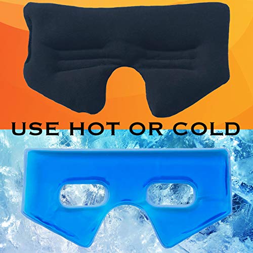 Huggaroo Gem - Super Plush Heated Eye Mask and Sleep Mask with Gel Ice Pack -...
