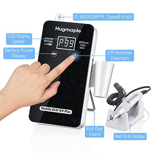 Professional Nail Drill Set for Acrylic Nails, 30000rpm Electric Nail Efile D...