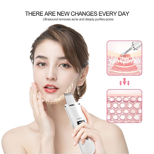 Huihuii Skin Scrubber Facial Skin Spatula with 4 Modes LED Display, USB Recha...