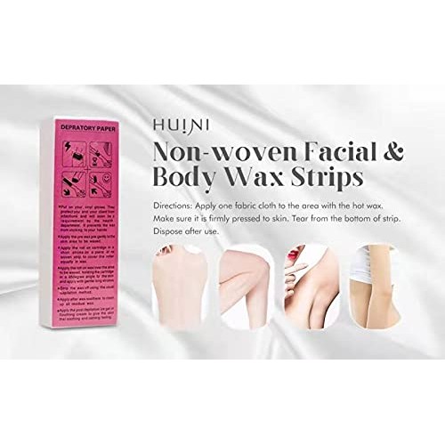 Huini Non-Woven Facial & Body Wax Strips Salon Spa Home Use 160 Count