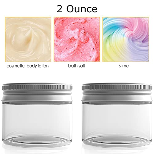 2 Ounce Plastic Container Jars Refillable Empty Cosmetic Containers for Cream...
