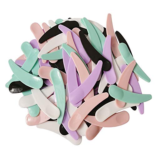 Mini Makeup Mask Spatula Multi-colored Disposable Curved Cosmetic Spatula Sco...