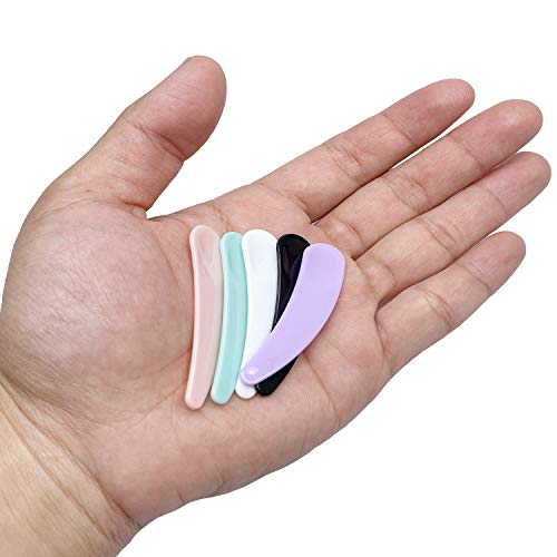 Mini Makeup Mask Spatula Multi-colored Disposable Curved Cosmetic Spatula Sco...