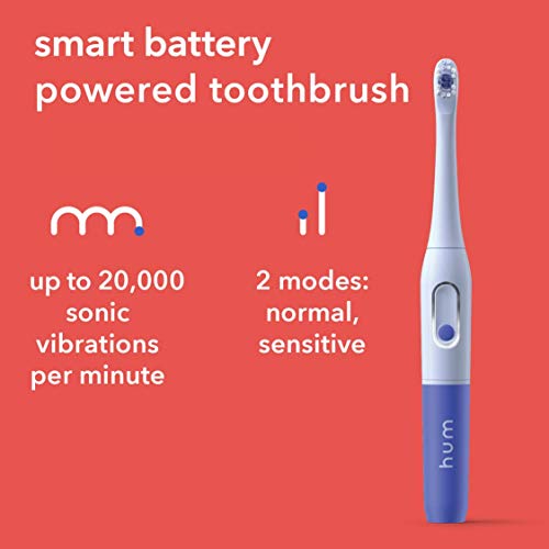 hum by Colgate Smart Battery Toothbrush Kit, Sonic Toothbrush with Travel Cas...