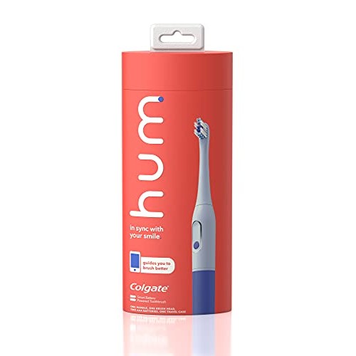 hum by Colgate Smart Battery Toothbrush Kit, Sonic Toothbrush with Travel Cas...