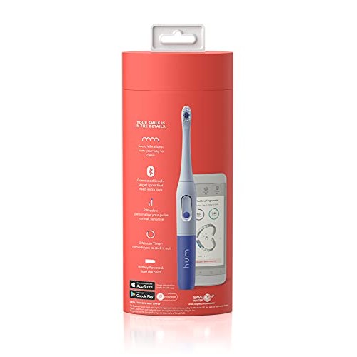 hum by Colgate Smart Battery Toothbrush Kit, Sonic Toothbrush with Travel Cas...
