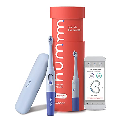 hum by Colgate Smart Battery Toothbrush Kit, Sonic Toothbrush with Travel Cas...