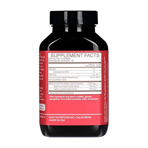 HUM Red Carpet - Skin & Hair Supplement - Black Currant Seed Oil for Glowing ...