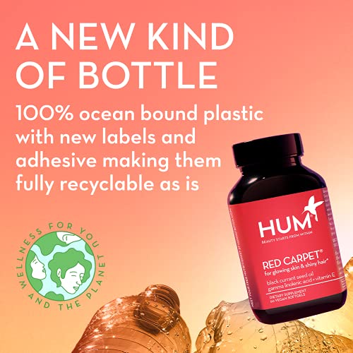 HUM Red Carpet - Skin & Hair Supplement - Black Currant Seed Oil for Glowing ...