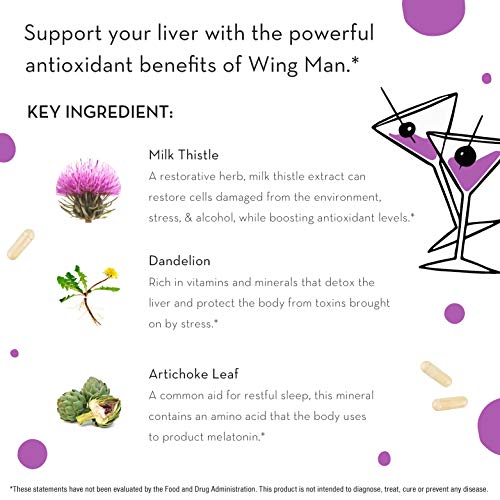HUM Wing Man - Liver Detox Supplement with Milk Thistle, Dandelion & Artichok...