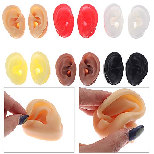HUNIU Silicone Simulation Human Ear Model,Earphone Earrings Jewelry show Prop...