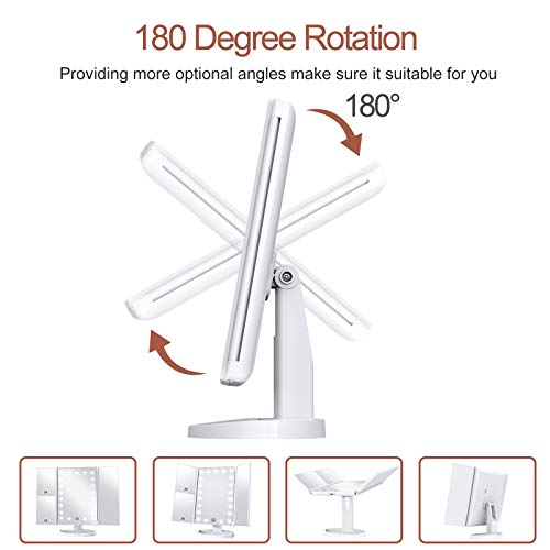 Makeup Mirror Vanity Mirror with Lights, 1x 2X 3X Magnification, Lighted Make...