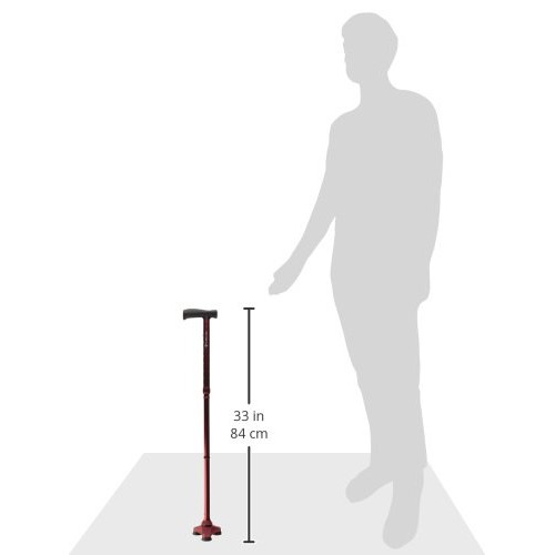 HurryCane HCANE-RD-C2 Freedom Edition Foldable Walking Cane with T Handle, Ro...